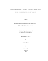 When home isn't safe: a content analysis of stories about COVID-19 and intimate partner violence
