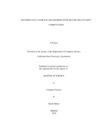 Securing data storage and sharing with secure multi-party computation