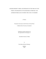 Gender minority stress and resilience in the time of covid: stress and resilience in transgender, nonbinary and gender diverse adults during the COVID-19 pandemic