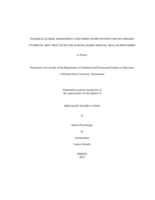 Telehealth risk assessment and crisis intervention for secondary students: best practices for school-based mental health providers