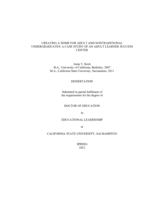 Creating a home for adult and nontraditional undergraduates: A case study of an adult learner success center