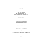 Respect: a school-wide support towards a positive school climate