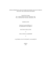 Stress experiences and outcomes in diverse college students: applying the stress process model