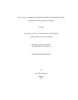 Let's Talk: a proposal to reduce HIV-related stigma among adolescent youth in San Antonio