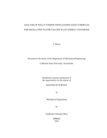 Analysis of wells turbine with leading-edge tubercles for oscillating water column wave energy converter