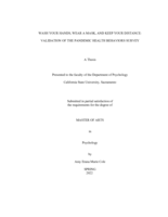 Wash your hands, wear a mask, and keep your distance: validation of the pandemic health behaviors survey