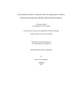 Outpatient physical therapy for an adolescent after a Bankart repair for chronic shoulder instability