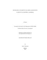 Decreasing e-cigarette use among adolescents in the City of Winters, California