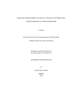 Reducing the incidence of sexual violence victimization among individuals with disabilities