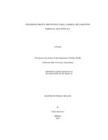 Childhood obesity prevention using a mobile-app targeting parental self-efficacy