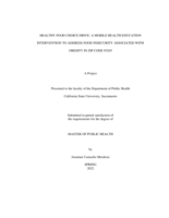 Healthy Food Choice Drive: a mobile health education intervention to address food insecurity associated with obesity in ZIP code 95205