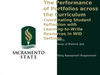The Performance of Portfolios across the CurriculumCoordinating Student Reflection with Learning-to-Write Resources in WID Settings