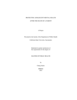 Protecting adolescent mental health after the death of a parent