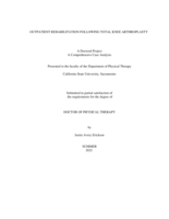 Outpatient rehabilitation following total knee arthroplasty