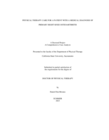 Physical therapy care for a patient with a medical diagnosis of primary right knee osteoarthritis