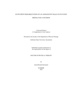 Outpatient rehabilitation of an adolescent male status post medial plica excision