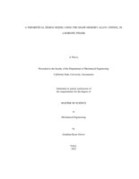 A theoretical design model using the shape memory alloy, nitinol, in a robotic finger