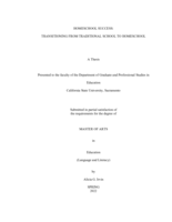 Homeschool success: Transitioning from traditional school to homeschool