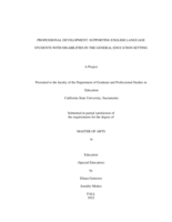 Professional development: Supporting English language students with disabilities in the general education setting