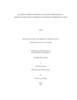 Examining curricular designs and student perceptions of a series of course-based undergraduate research experiences (CUREs)