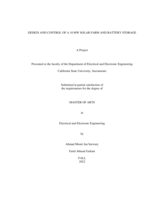 Design and control of a 10 MW solar farm and battery storage