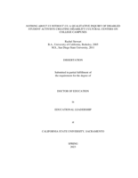 Nothing about us without us: A qualitative inquiry of disabled student activists creating disability cultural centers on college campuses
