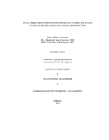 Dual enrollment and postsecondary outcomes for rural students: Implications for social reproduction