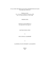Evaluating the impact of Covid-19 restrictions on math teacher self-efficacy