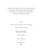 Determining the viability of replacing steel and plastic food waste disposal containers with carbon fiber reinforced polymer (cfrp) due to higher chemical deterioration resistance and structural rigidity