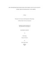 Relationship between ground reaction forces and pulling velocity during the kuzushi phase of a judo throw