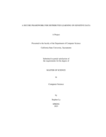 A secure framework for distributed learning on sensitive data