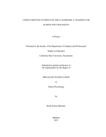 Undocumented students in the classroom: A training for school psychologists