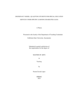 Discrepancy model:  Qualifying students for special education services under specific learning disabilities (SLDs)