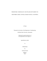 Prehistoric chronology and upland settlement on Orestimba Creek, Central Diablo Range, California