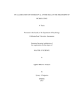 An examination of nonremoval of the meal in the treatment of picky eating