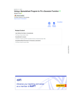 Using a Spreadsheet Program to Fit a Gaussian Function