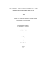 Family centered planning: A case study exploring how it shapes preschool parents’ roles during the IEP process