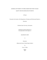 Gender and Women’s Studies credit recovery packet:  Equity for incarcerated students