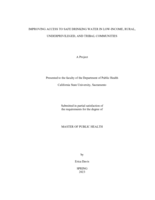 Improving access to safe drinking water in low-income, rural, underprivileged, and tribal communities