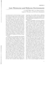 Late Pleistocene and Holocene environments