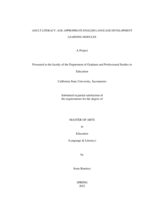 Adult literacy: Age-appropriate English language development learning modules
