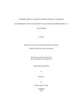 Utilizing metal-salens in computationally modeled electroreductive cyclization catalysis and comparative UV-Vis studies