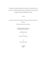 Systematic literature review of 200 quality assurance and quality matters research articles pertaining to online and hybrid learning in higher education