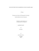 The adjunctification of higher education and hope labor