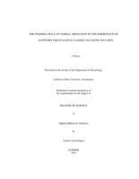 The possible role of verbal mediation in the emergence of auditory equivalence classes via go/no-go successive matching-to-sample