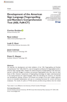 Development of the American Sign Language Fingerspelling and Numbers Comprehension Test (ASL FaN-CT)