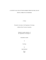 A content analysis of TikTok bimbos through the lens of digital third-wave feminism