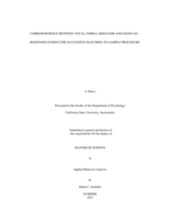 Correspondence between vocal-verbal behavior and go/no-go responses during the successive matching-to-sample procedure