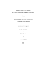 An Introduction to Gun Violence: A course developed for undergraduate students