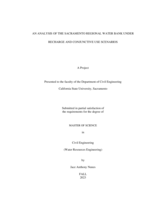 An analysis of the Sacramento Regional Water Bank under recharge and conjunctive use scenarios
